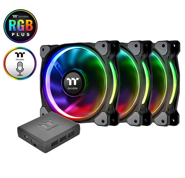 Fan case THERMALTAKE New Pure Plus RGB 12 Radiator Fan TT Premium Edition  3Fan/Pack/12025/PWM 500~1500rpm/LED Software Control/Controler