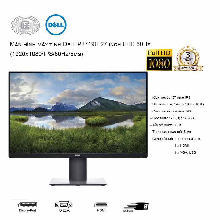 Màn hình Dell P2719H  27 inches/FHD/IPS