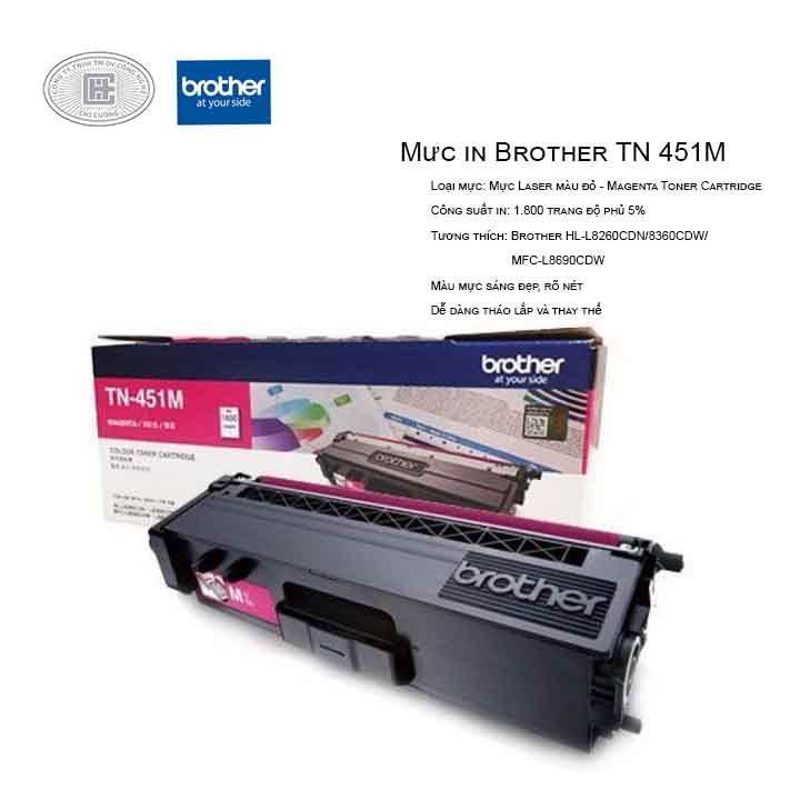 Mực in laser màu hồng Brother TN-451M (Cho Máy HLL-8260CDN, L8360CDW, MFC-8690CDW)
