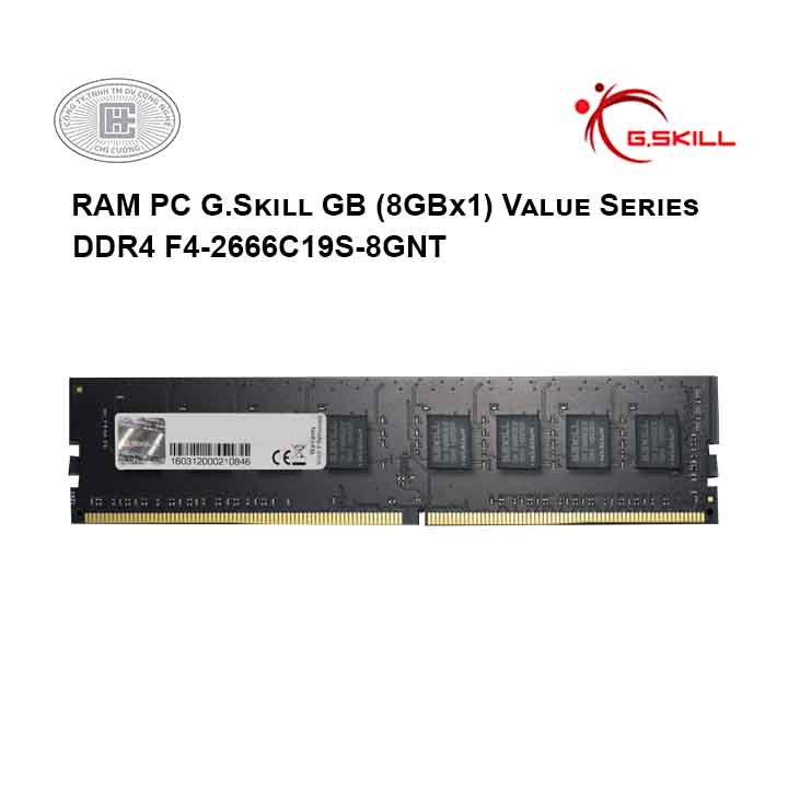 RAM PC G.Skill GB (8GBx1) Value Series DDR4 F4-2666C19S-8GNT
