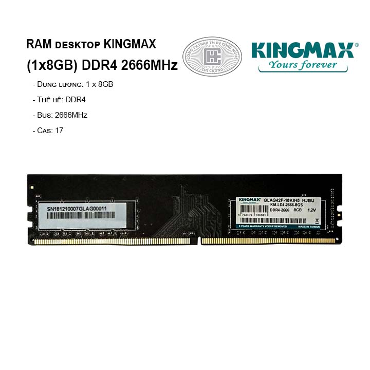 RAM KINGMAX 8GB Bus 2666 pc