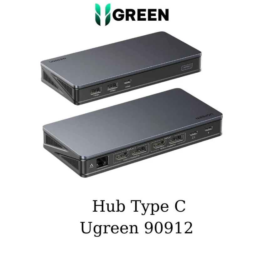 Bộ chuyển đổi Ugreen 50538 USB Type-C to HDMI,Lan,USB,SD