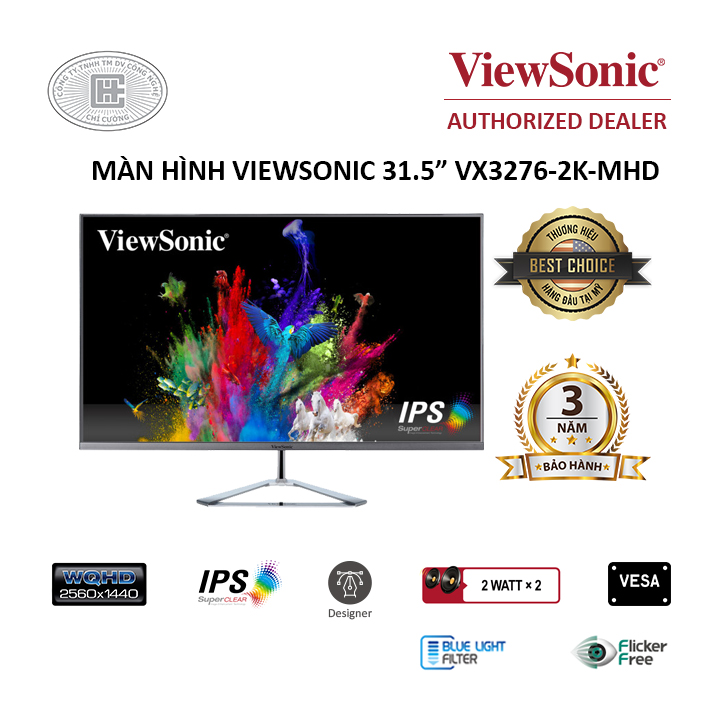 Màn hình Viewsonic VX3276-2K-MHD-2 (2560 x 1440/IPS/75Hz/4ms)