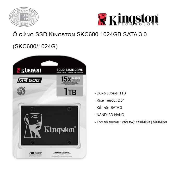 SSD Kingston SKC600 1TB SATA 3.0 (SKC600/1024G)