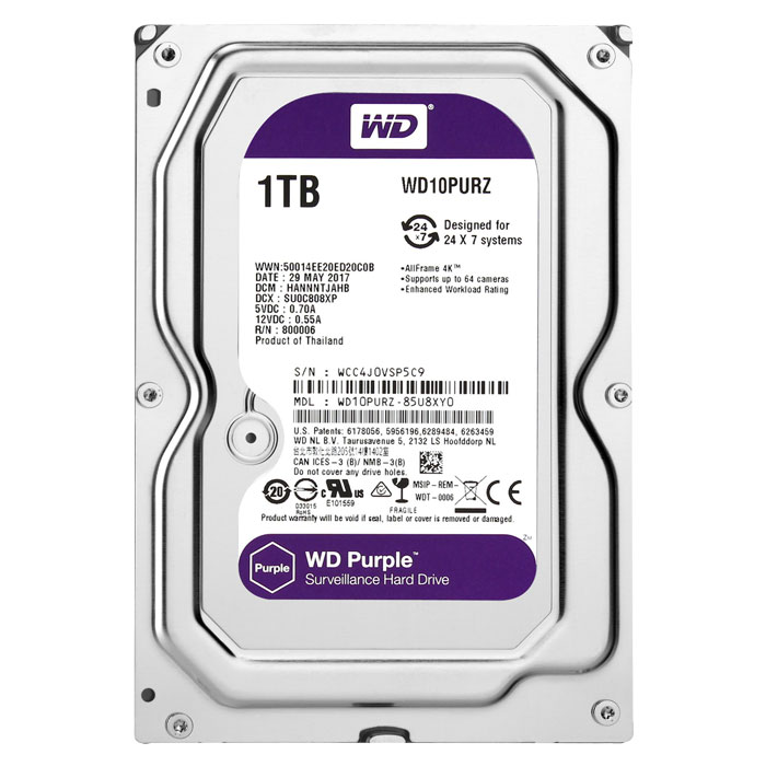 HDD WD Purple 1TB - WD10PURZ