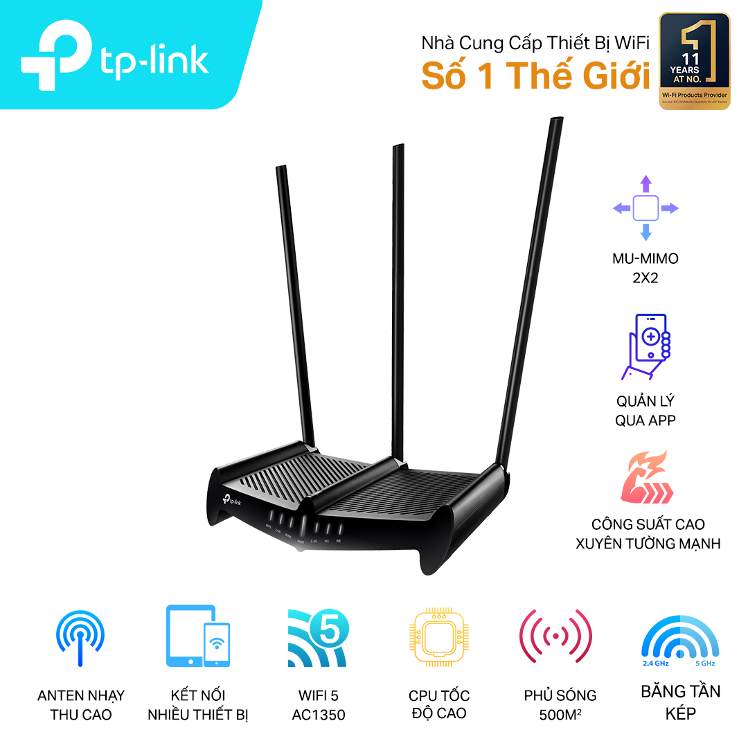 Bộ phát wifi TP-Link C58HP AC1350Mbps, angten 9dbi