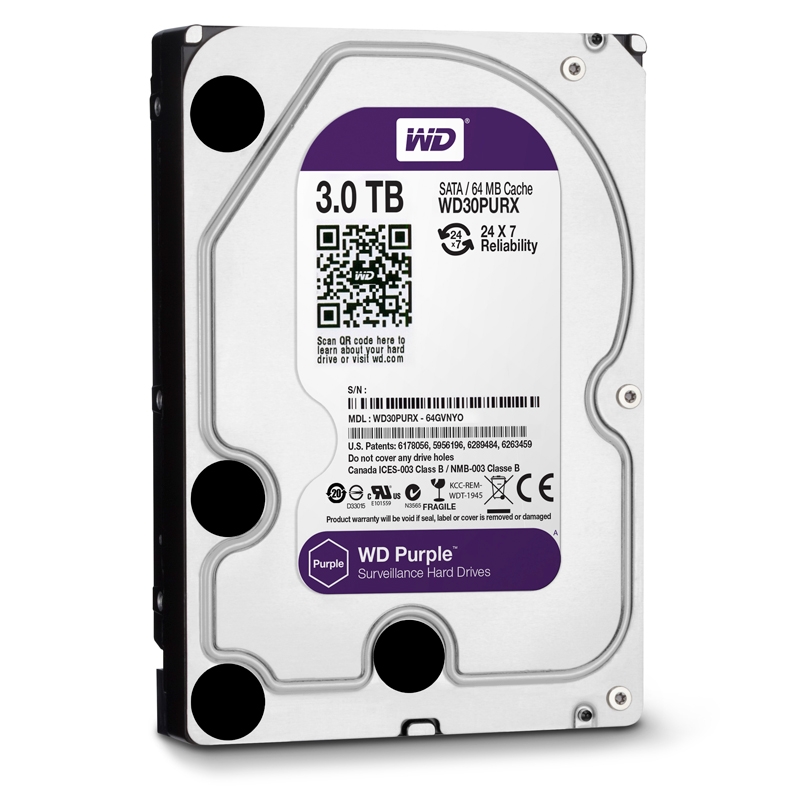 HDD WD Purple 3TB - WD30PURX/PURZ TÍM