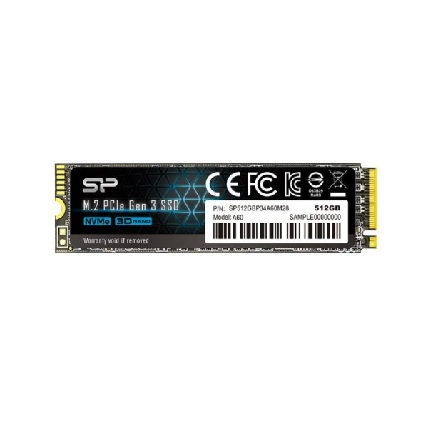 Ổ SSD Silicon SP512GBP34A60M28 A60 512G (NVMe PCIe/ Gen3x4 M2.2280/ 2200MB/s/ 1600MB/s)