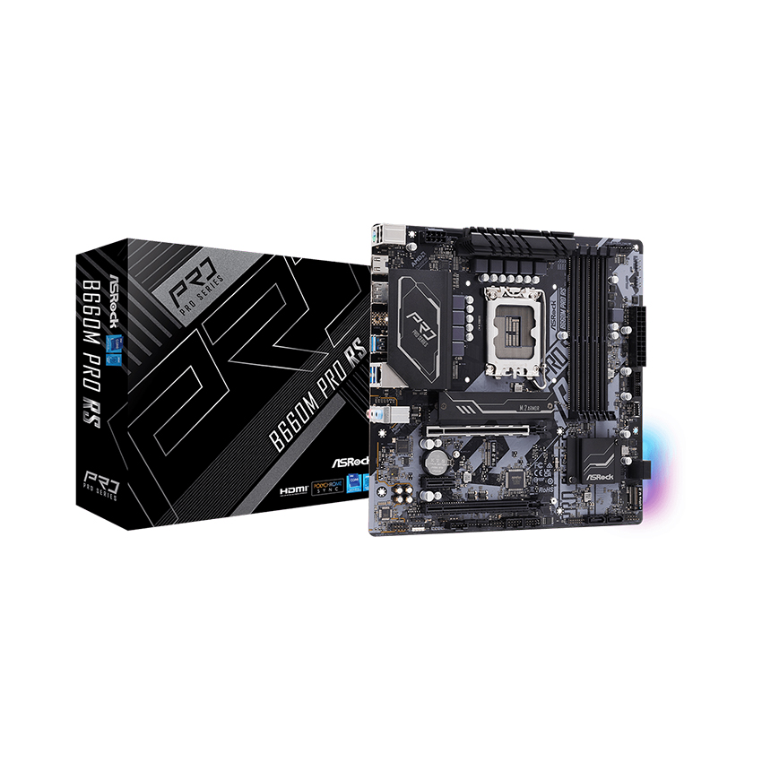 MAINBOARD ASROCK B660M PRO RS (INTEL B660, SOCKET 1700, M-ATX, 4 KHE RAM DDR4)