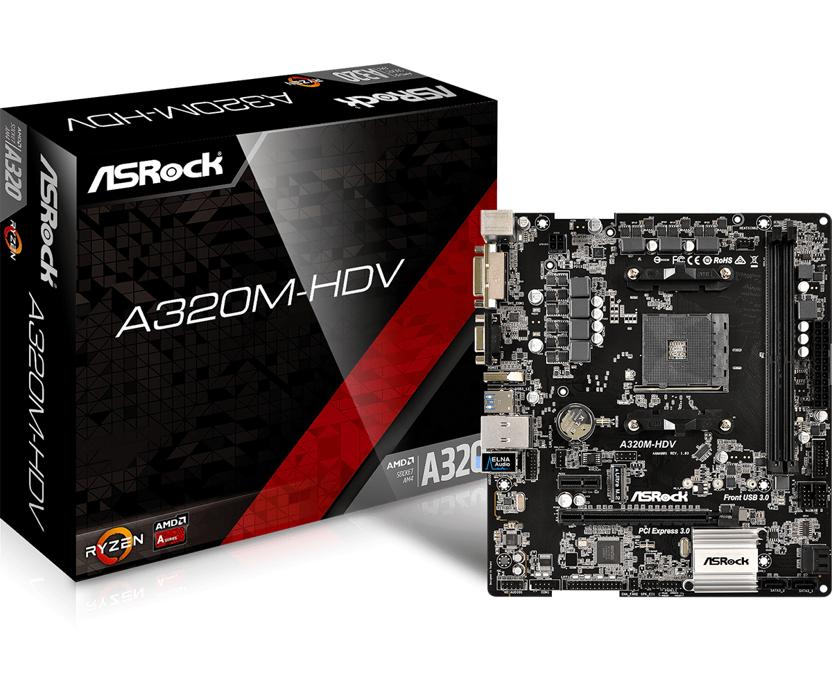 Main AsRock A320M-HDV socket  AM4