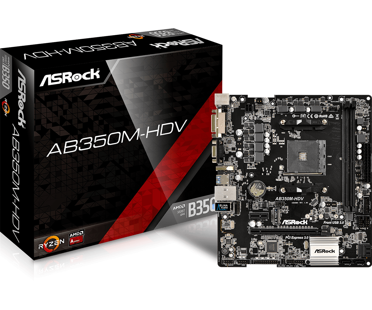 Main Asrock AB350M-HDV socket AM4