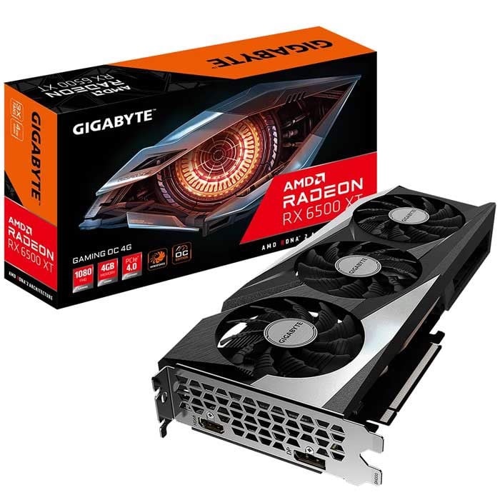 Card đồ họa Radeon RX 6500 XT 4GB GDDR6 Gigabyte Gaming OC (GV-R65XTGAMING OC-4GBD)