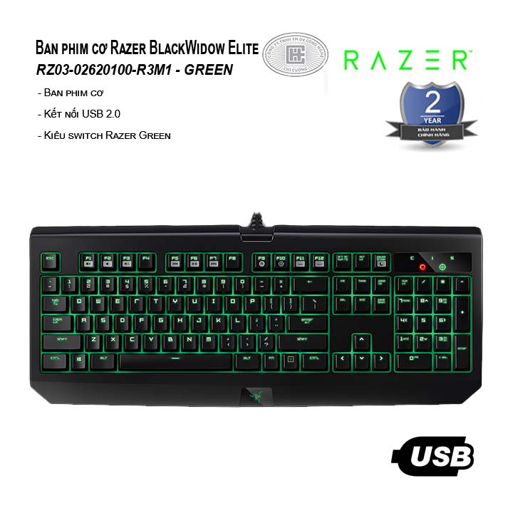 Bàn phím cơ Razer BlackWidow Elite - Green Switch (RZ03-02620100-R3M1)