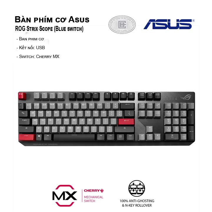 Bàn phím cơ Asus ROG Strix Scope (Blue switch)