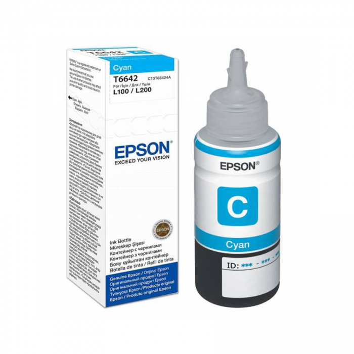 MỰC IN EPSON - C13T664200 CYAN : MÁY SỬ DỤNG: L100/L220/L310/L110/L210/L310/L360/L120/L1300/L550/L655/L1455/L385