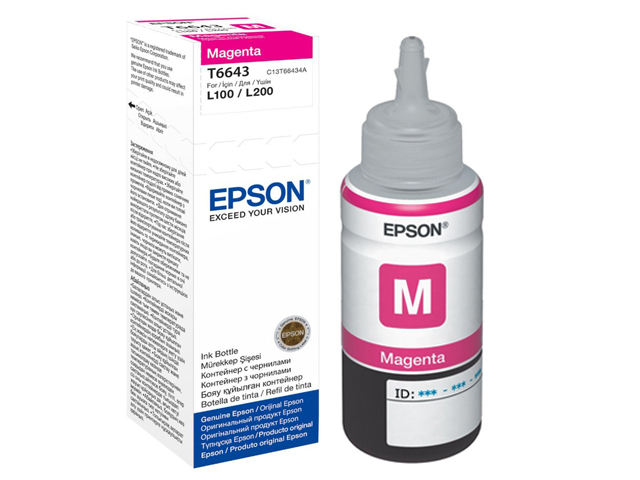 MỰC IN EPSON -C13T664300 MAGENTA - MÁY SỬ DỤNG: L100/L220/L310/L110/L210/L310/L360/L120/L1300/L550/L655/L1455/L385