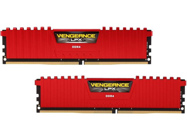RAM CORSAIR PC DDR4 16GB Bus 2400 ( 8GB * 2 ) CMK16GX4M2A2400C14R - RED 