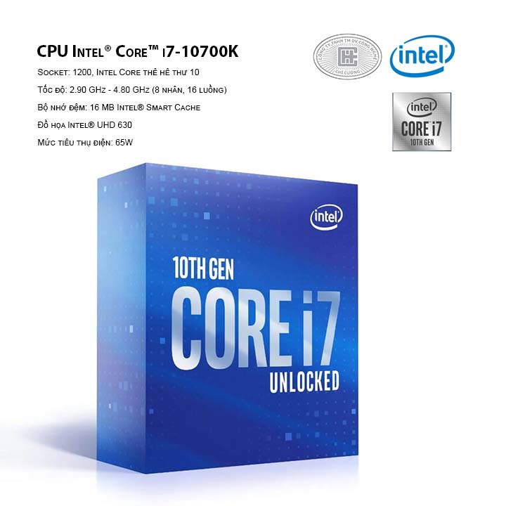 CPU Intel Core i7-10700K (16M Cache, 3.80 GHz up to 5.10 GHz, 8C16T, Socket 1200, Comet Lake-S)