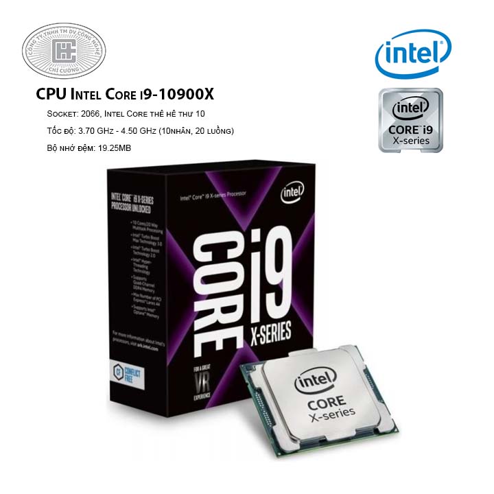 CPU Intel Core i9-10900X (3.7 GHz Up to 4.5 GHz/ 10C20T/ 19.25MB/ Cascade Lake)