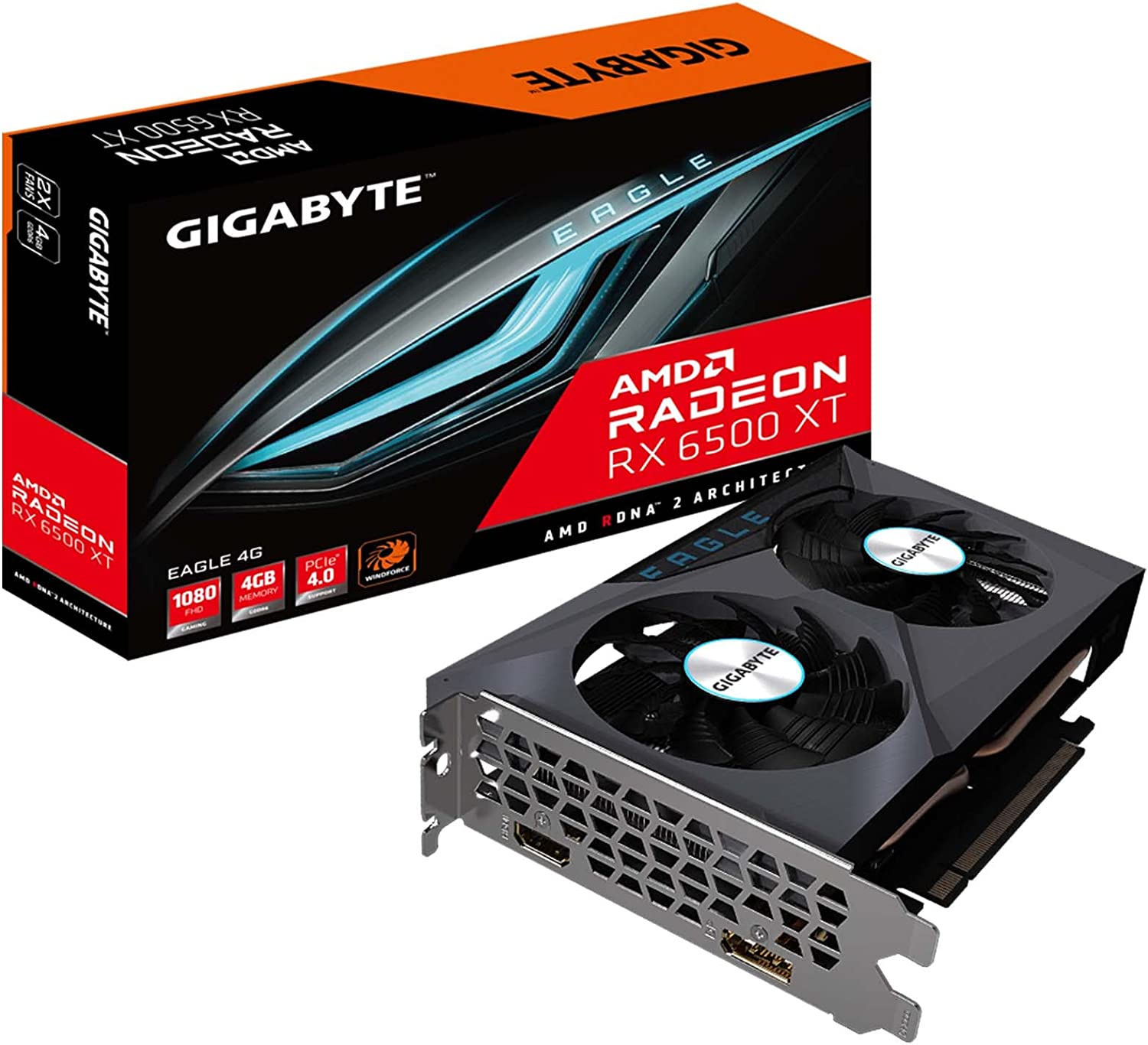 VGA Gigabyte Radeon™ RX 6500 XT EAGLE 4G (GV-R65XTEAGLE-4GD)