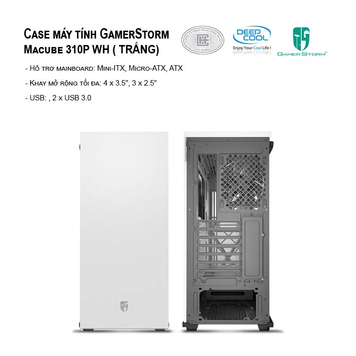 Case máy tính DEEPCOOL Macube 310P WH - Mid Tower (TRẮNG)