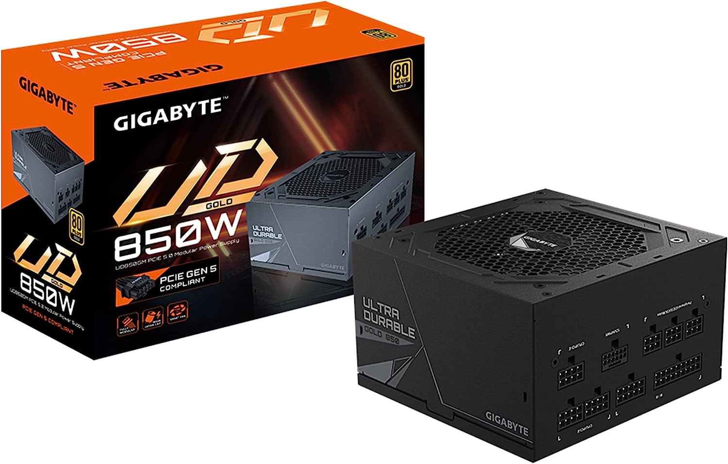 Nguồn Gigabyte 850W PCIE5 80 Plus Gold Full Modular (GP-UD850GM-PG5)