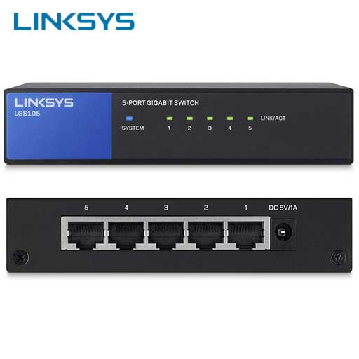 LINKSYS 5 Ports Gigabit Switch LGS105 - UNMANAGED SWITCH