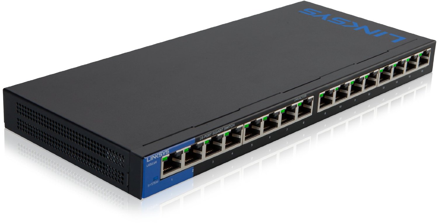 Linksys 16 Ports Gigabit Switch LGS116 - UNMANAGED SWITCH