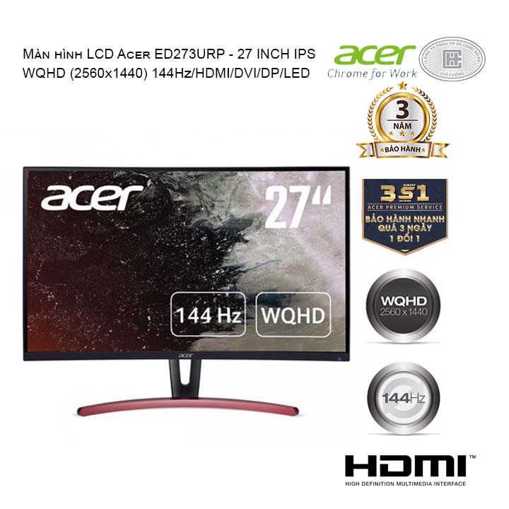 Màn hình Acer 27 inch ED273URP (2k/VA/144Hz/4ms)