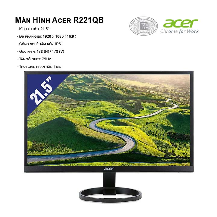 Màn Hình Acer R221QB (1920 x 1080/IPS/75Hz/1 ms/FreeSync)