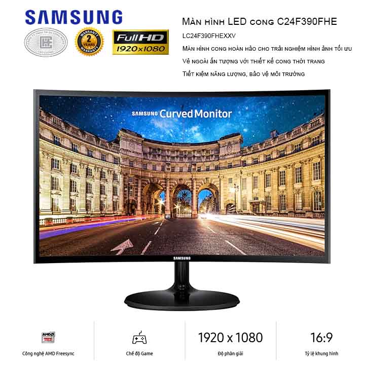 Màn hình Samsung LC24F390FHEXXV 23.5 inch Cong (tặng usb kington 64gb)
