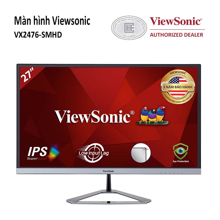 Màn hình Viewsonic VX2476-SMHD (23.8 inch/FHD/LED/IPS/60Hz/5ms/250 nits/DP+HDMI+VGA)