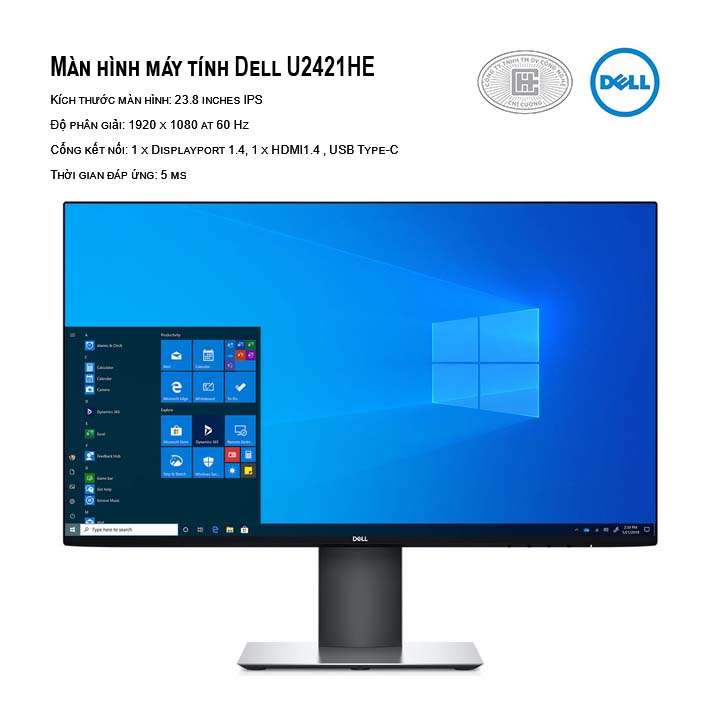 Màn hình Dell U2422HE 23.8 inch FHD IPS Type-C Network (RJ-45)  (hàng mới về)