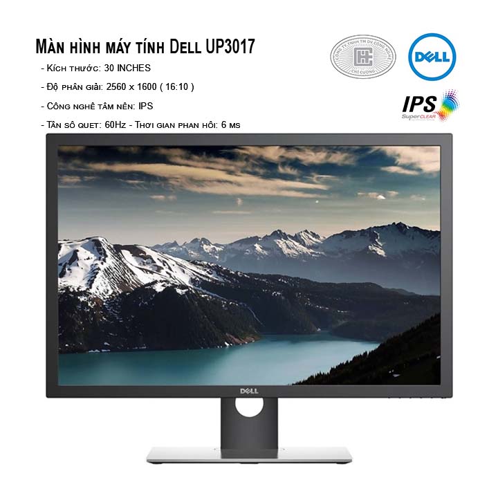 Màn hình máy tính Dell UltraSharp UP3017 - 30 inch - 2K  (hàng chính hãng mới 100% do tồn kho trôi bảo hành giảm giá bán)