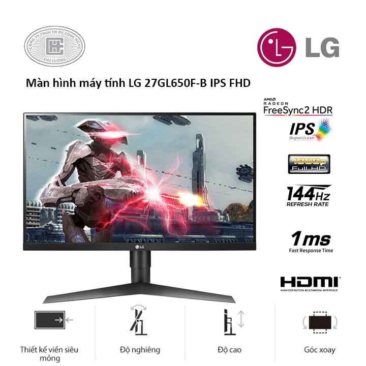 Màn Hình LG 27GL650F-B.ATV (27 inch/ 1920 x 1080/IPS/144Hz/1 ms/FreeSync)