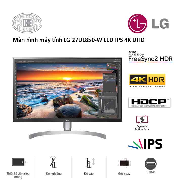 Màn Hình LG 27UL850-W.ATV (3840 x 2160/IPS/60Hz/5ms/Trắng)