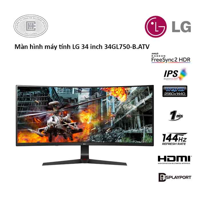 Màn hình LG 34GL750-B.ATV (34 inches/ 2560 x 1080/ IPS/ 144Hz/ 1 ms/ G-Sync)