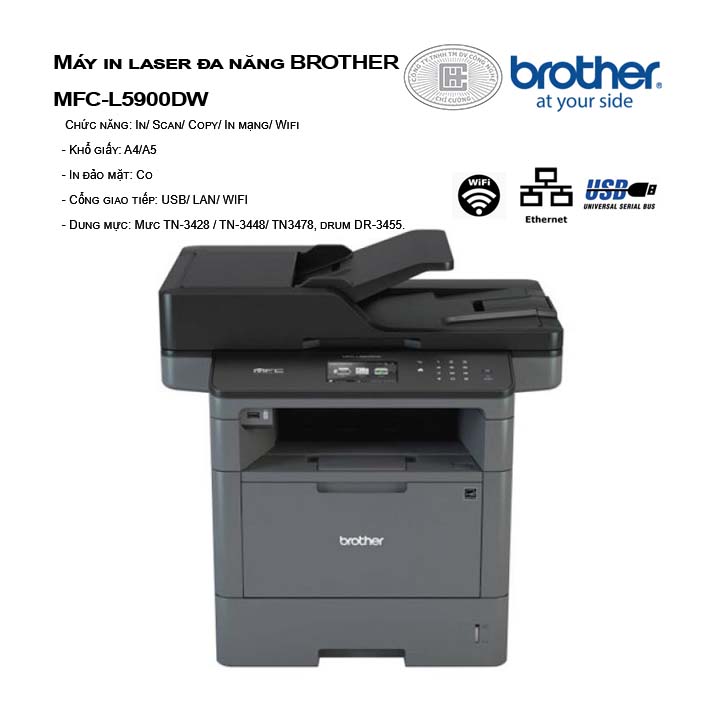 Máy in laser đa năng BROTHER MFC-L5900DW