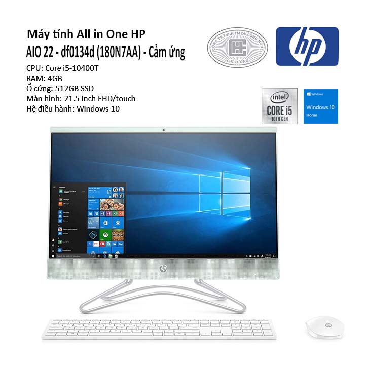 Máy tính All in One HP AIO 22 - df0134d (180N7AA) - Cảm ứng