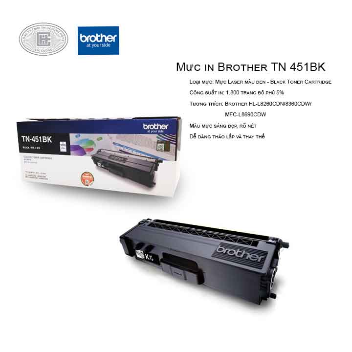 Mực in laser màu đen Brother TN-451BK (Cho Máy HLL-8260CDN, L8360CDW, MFC-8690CDW)