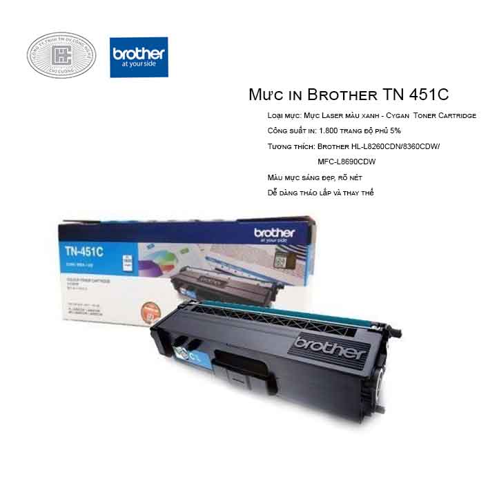 Mực in laser màu xanh Brother TN-451C (Cho Máy HLL-8260CDN, L8360CDW, MFC-8690CDW)