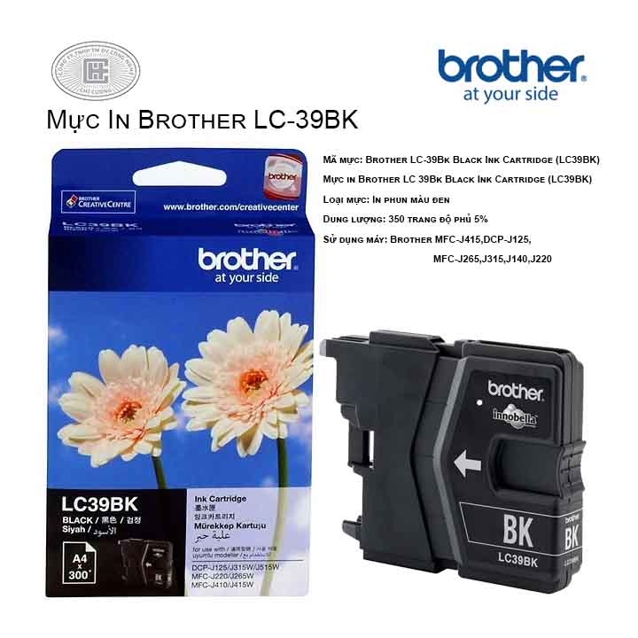 Mực in Brother LC-39BK màu Đen