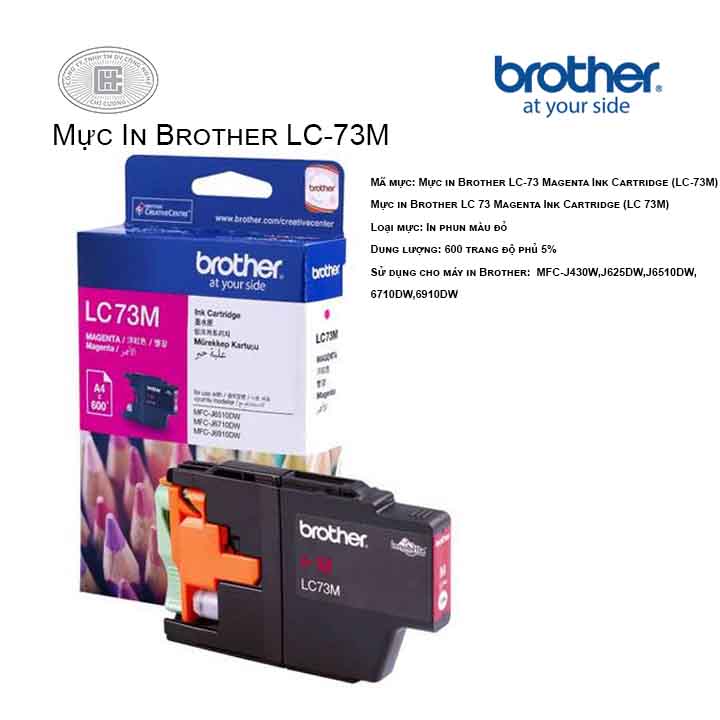 Mực in Brother LC-73M màu hồng