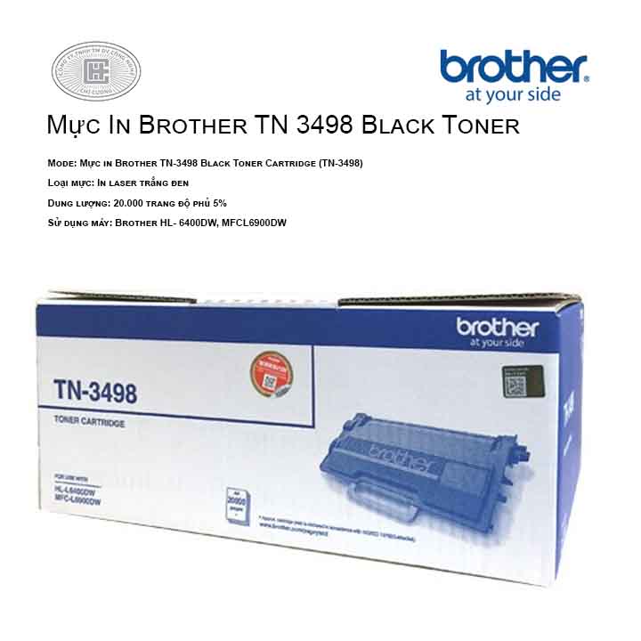 Mực in Brother TN-3498 Black Toner Cartridge (cho máy HLL6400DW, MFCL6900DW)