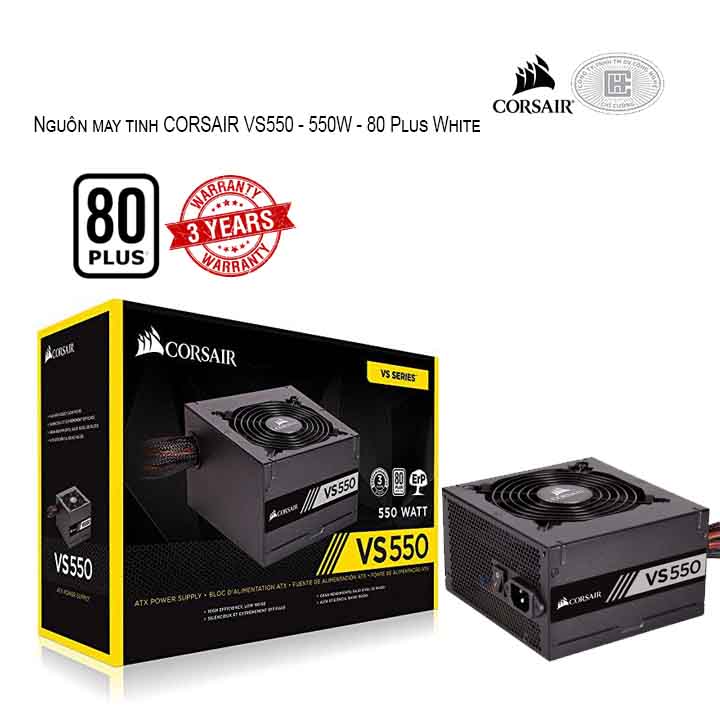 Nguồn máy tính CORSAIR VS550 - 550W - 80 Plus White (CP-9020171-NA)