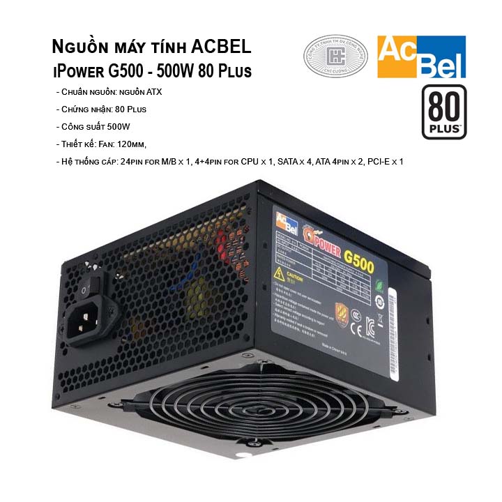 Nguồn máy tính AcBel iPower G500 - 500W 80 Plus
