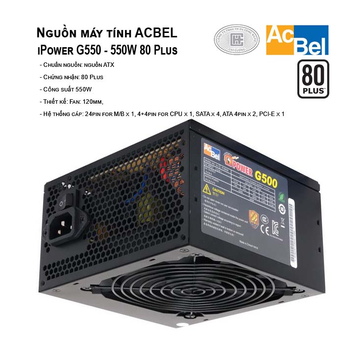 Nguồn máy tính AcBel iPower G550 - 550W 80 Plus