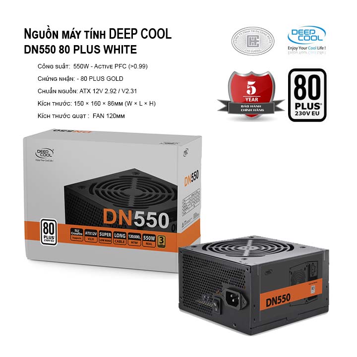 Nguồn máy tính Deep Cool DN550 80 PLUS WHITE