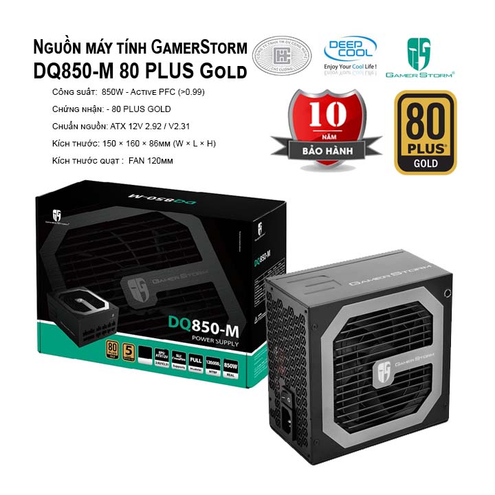 Nguồn máy tính Deep Cool GamerStorm DQ850-M 80 PLUS Gold