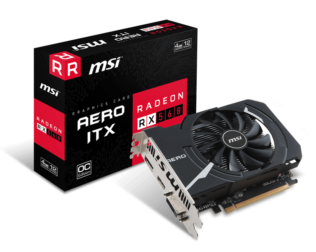  VGA MSI - RX 560 AERO ITX 4G OC  - CHIP AT Radeon™ RX 560 AERO ITX 4G OC